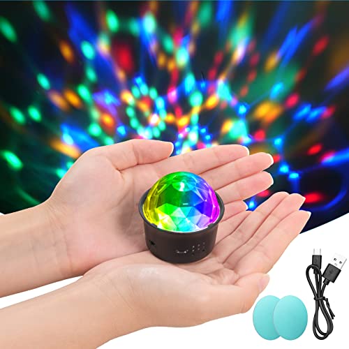 URAQT Mini Discokugel Licht, DJ Ball USB Stimme Steuerung Disco Party Lichter Blitzlicht Bühnenbeleuchtung Effektlicht Tragbar Wiederaufladbar Discokugel für Alle Partys und Autoinnendekoration