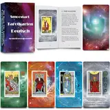 Smoostart Tarotkarten Deutsch Mit Bedeutungen, Holografische Tarotkarten Für Anfänger Mit Leitfaden, Schlüsselwörter, Element, Planet, Chakra, Ja Oder Nein, Musikalische Tonhöhe, Numerologie