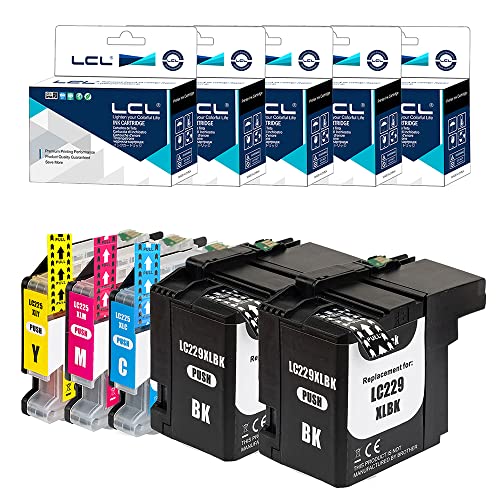 LCL Kompatibel Tintenpatrone LC-229 LC-225 LC-229 XL LC-225 XL LC-229XLBK LC-225XLC LC-225XLM LC-225XLY LC209 (2Schwarz 1Cyan 1Magenta 1Gelb) Ersatz für Brother MFC-J5320DW J5620DW J5625DW J5720DW