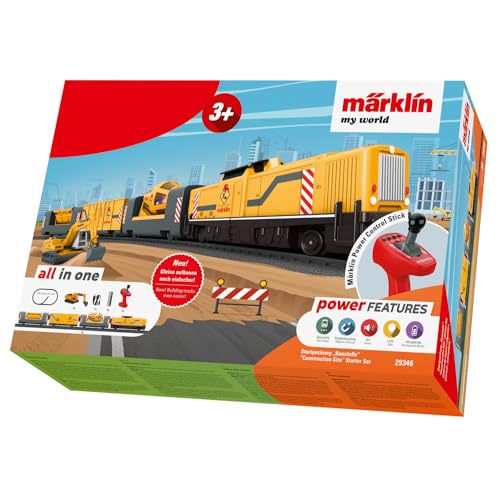 Märklin my world Startpackung Baustelle - Elektrischer Bauzug 48 cm mit Fernsteuerung - inklusive Betonmischer und Bagger für den BAU für Fans von Modelleisenbahnen ab 3 Jahre