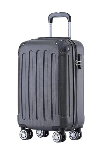 BEIBYE Hartschalen-Koffer Trolley Rollkoffer Reisekoffer Handgepäck 4 Rollen (M-L-XL-Set) (Schwarz, M)