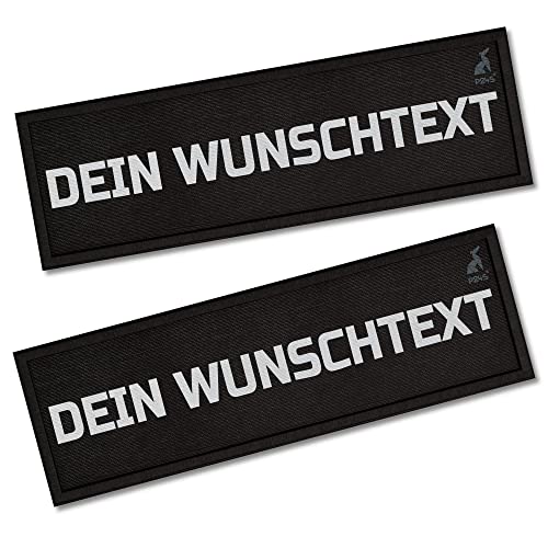 2 stück P24S Taktisches Hundegeschirr Klettsticker selbst gestalten für mittlere und grosse Hunde mit Namen [Groß, Schwarz]