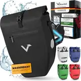 Valkental - Große & wasserdichte Gepäckträgertasche - Fahrradtasche für Gepäckträger mit Reflektoren