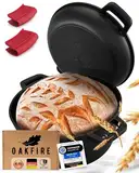 Oakfire Gusseisen Topf 2in1 zum Brot Backen - Ø26cm 4,6L - Anti-Haft Patina Pfanne aus Gusseisen - Hochwertiger Schmortopf, Bräter & Brotbackform mit Deckel - Cast Iron Pan mit SpreadHeat