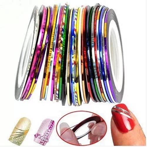 Goliton® 32 Mischfarben Rolls Striping Klebeband Linie für Nagel Kunst Dekoration Aufkleber DIY Tipps