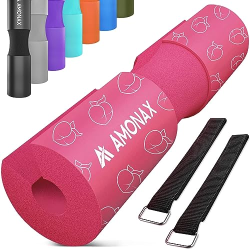 Amonax langhantel polster, extra dicke nackenpolster langhantel- Barbell Pad nackenschutz für hip thrust und squat, und andere Übungen, Fitness, Krafttraining für Männer und Frauen (Rosa Pfirsich)