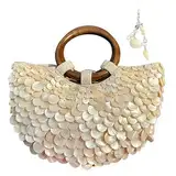 Muschelperlen-Geldbörse mit Pailletten, Muschel-Schlüsselanhänger, Sommer-Muschelperlen-Geldbörsen for Strandhochzeitspartys und Urlaub