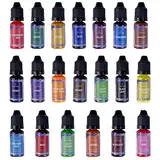 Gvolatee Kerzenfarben - 20 Farben Flüssig Kerzen Farbe für DIY Kerze, Kerzenherstellung - Hochkonzentriert Kerzenwachs Farbe Dye auf Gelwachs - je 10ml