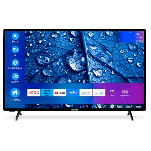 MEDION P14057 (MD 30019) 100,3 cm (40 Zoll) Full HD Fernseher (Smart-TV, HDR, Netflix, Prime Video, PVR, Bluetooth, Triple Tuner Receiver)