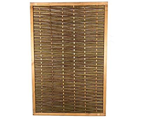 Weidenelement "MIA Natur" 180x120cm geflochten aus naturbelassener Weide, Holzrahmen gebeizt