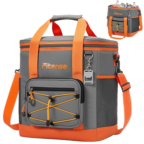 Fitense Kühltasche Faltbar, Weiche Kühltasche mit 33L/50 Dosen, 4-lagige isolierte auslaufsicher, Isoliertasche Kühlbox, isolierte Picknicktasche für Camping, Strand, Lebensmittellieferung, Picknick