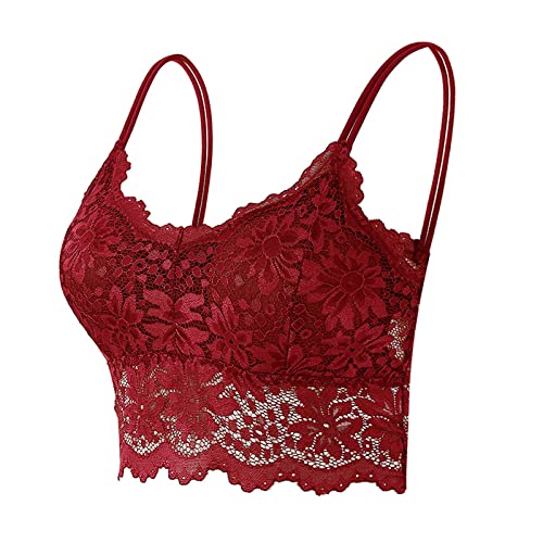 Generisch Hatme Haltungskorrektur BH Ohne Bügel Starker Halt Schalen BH Schlaf Bustier Nahtloser Bra Soft Bequem Mit Verstellbarem Für Alltag Soft Bequem Bra Rot 3XL