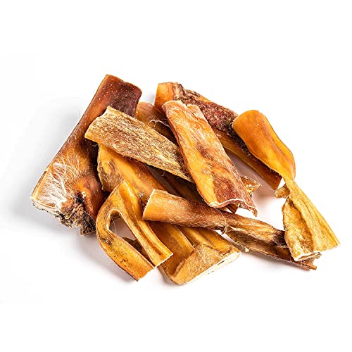 Hey Pets Rinderkopfhaut für große & kleine Hunde 500g | Naturbelassen und unbehandelt | 14cm Stücke | Ideale Zahnreinigung | 100% natürlich | getreidefrei | Kauartikel | Kausnack