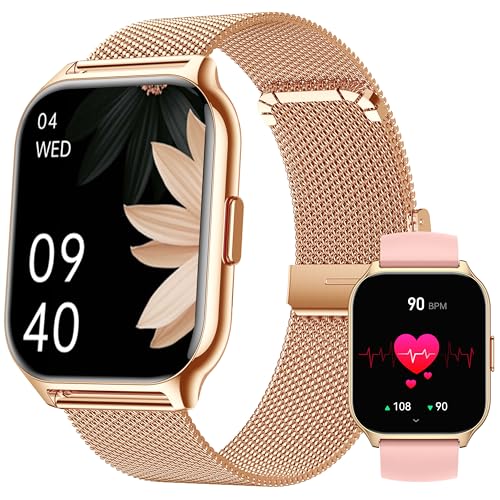 ZOSKVEE Smartwatch für Damen Herren, Fitnesstracker 2 Zoll Touch-Farbdisplay mit Telefonfunktion, Armbanduhr Blutdruckmessung Herzfrequenz Schlafmonitor SpO2, Sportuhr IPx8 Wasserdicht Schrittzähler