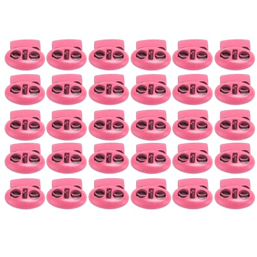 Aramox Doppel -Loch -Kabelschlösser Anti -Oxidations -Verschlussschieberegler Umschalten für Verschiedene Seile, 30pcs Endfeder Stopper für Fitnessprodukte (Dunkelblau) (Leuchtendes Grün) (Rosenrot)