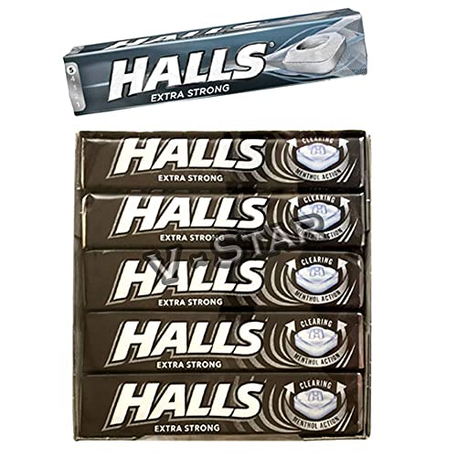 FULL BOX OF HALLS SUGAR FREE SWEETS 20 x 33g PER PACK (EXTRA STRONG)