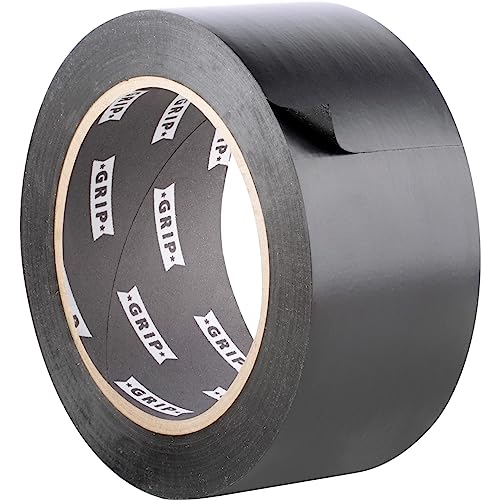 GRIP Eventbasics PVC Klebeband schwarz, 50 mm x 33 m, selbstklebendes PVC Band GT 802, matt, extrem elastisch und dehnbar, hoch reißfest, wasserfest