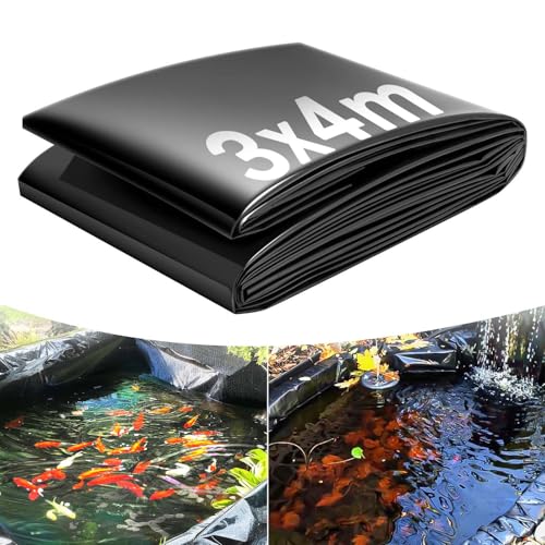 alouweekuky 3x4m Teichfolie, Teichfolien 0.2mm Stärke, Fischteichfolie Wasserfall Teich Folie Teichplane für Gartenteich, teichbecken, Brunnen