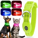 YFbrite Leuchtende Hundehalsbänder, USB-aufladbares LED-Hundehalsband, verstellbares LED-Katzenhalsband, langlebiges Blinkhalsband für Katzen, Welpen, kleine, mittelgroße und große Hunde (Grün, XS)