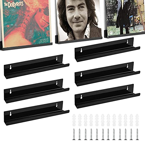 THATSRAD 6 Pack Schallplatten Regal Wand Schallplattenregal wandmontage Vinyl Regal Acryl 30,5 x 4,3 x 4,5 cm Vinyl lp Regal Schallplattenständer Acryl Album Plattenhalter Wand für Platten und Fotos