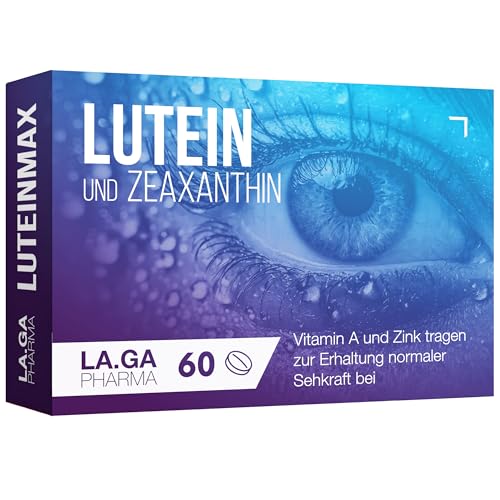 Lutein Zeaxanthin Kapseln mit Beta Carotin, Blaubeere, Vitamine A, E und B12. 60 Augenkapseln mit Lutein und Zeaxanthin. Augenvitamine, 100 % natürlich, um die Sehkraft zu verbessern.