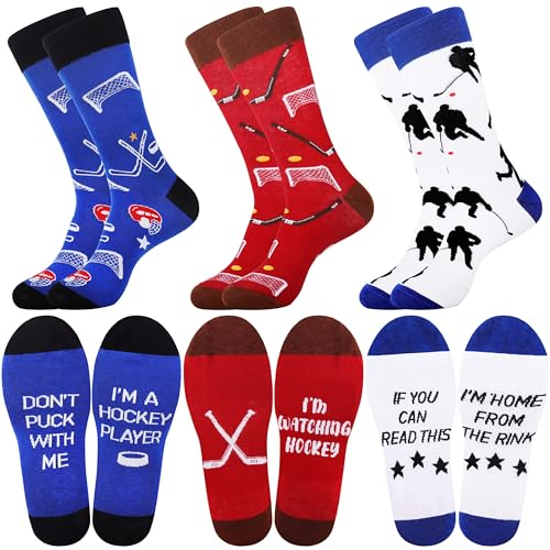 Belloxis Eishockey Geschenk Eishockey Socken Eishockey Geschenke für Männer Geburtstag Socken Herren 43-46 Geburtstagsgeschenk für Männer