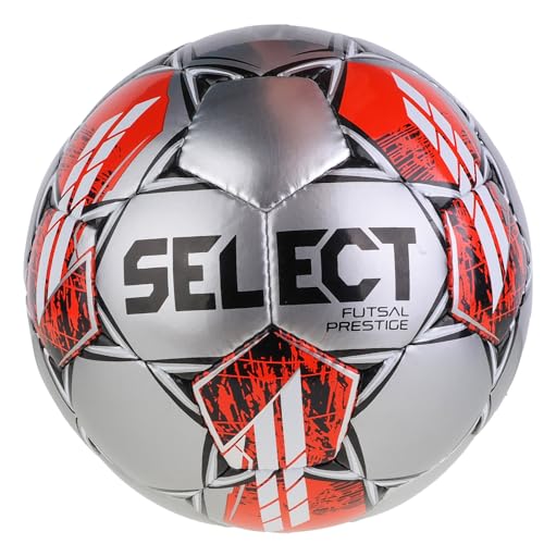Select Futsal Prestige Ball Futsal Prestige Silver, Unisex, Ball zum Fußball, Silver/Black/Red, 4