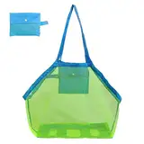 Strandspielzeug Tasche Groß, Netztasche Sandspielzeug, Strandtasche Netztasche, FüR Kinder AufräUmsack Spielsack Badetasche Beachbag Faltbar FüR Familie Urlaub Strand Picknick