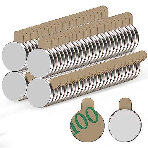 Jewan 100 Stück Neodym Magnete Extra Stark, 8x1mm Mini Magnete Selbstklebend Stark, Klebemagnete Selbstklebend Magnete Klein, Magneten für Whiteboard, Kühlschrank, Fotos, Basteln