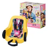 BABY born Zapf Creation 830048 Fahrradsitz-gelber Puppensitz für das Kinderfahrrad inkl. Gurtsystem und Klettriemen zum einfachen Befestigen an vielen Lenkern des Kinderrads, S