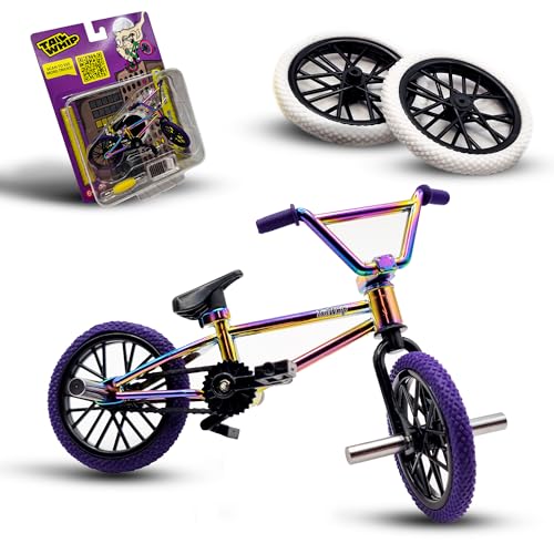 TAILWHIP Finger Bike BMX, BMX-Fingerfahrrad aus Metalllegierung für schwindelerregende Tricks, Mini Fahrrad Spielzeug mit original Zubehör, Fördert Handmotorik (Multicolor)