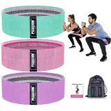 PLEASION Resistance Bands Fitnessband, Fitnessbänder Stoffbänder 3er Set, Widerstandsbänder für Krafttraining Muskelaufbau Hip Beintraining, Gymnastikband für Workout Yoga Pilates