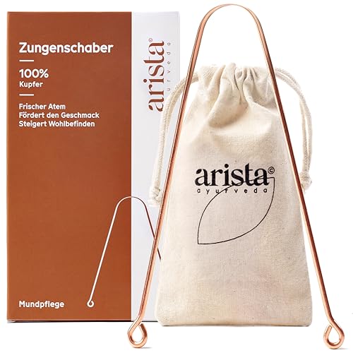 Arista Zungenreiniger aus Kupfer, Zungenschaber Kupfer, Mundgeruch Bekämpfen, Ayurvedischer Zungenschaber, Zungenreiniger Kupfer, Antimikrobielle Wirkung, Zungenkratzer, Zungenreiniger Ayurveda