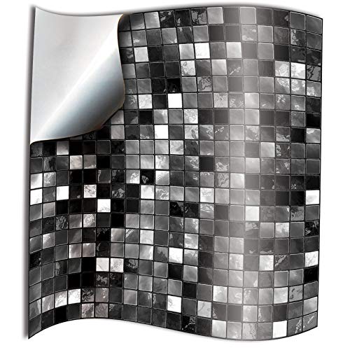 24 stück Fliesenaufkleber für Bad und Küche Mosaik Wandfliese Aufkleber für 15x15cm Fliesen Deko Fliesenfolie für Bad u. Küche