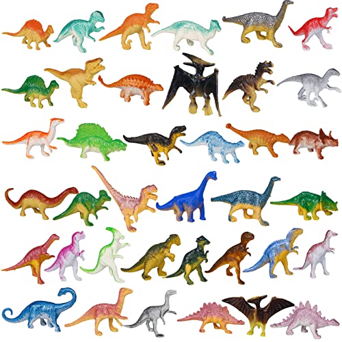 FANTESI 39 Stück Dinosaurier Figuren, Klein Mini Sammlung Dinos Spielzeug