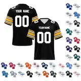 Yunshenla Personalisiert American Football Trikot Herren Damen Kinder Jugend Custom Jersey Personalized Name Und Number Kostüm Schnelltrocknend Rugby Shirt, Personalisierbar Oder Blanko(#01)