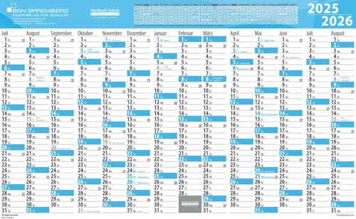 Schuljahres - Wandkalender XXL für das Schuljahr 2025/26