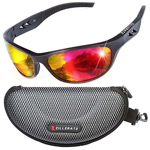 Sonnenbrille Herren Polarisiert Sport Brille für Men & Damen zum Fahren Radfahren Golf Angeln Laufen Segeln Skifahren, UV400-Schutz, Leichter, langlebiger TR90-Rahmen, Hartschalen-Etui