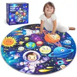 Großes Puzzle für Kinder, 70 Teile Sonnensystem Bodenpuzzle für Kinder ab 3 4 5 6 7 8 9 10, Puzzle Spiel Spielzeug Geschenke ab 3-12 Jahren Jungen Mädchen, Lernspielzeug für Kinder im Vorschulalter