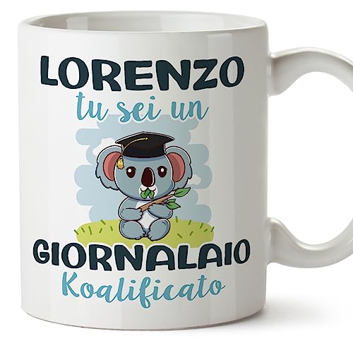 Mugffins Tassen Personalisierten für ZEITUNGSHÄNDLER Mann - Auf Italienisch - Koalificati Personalizzati - 11 oz / 330 ml - Individuell Anpassbar Geschenk Mitarbeiter