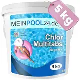 5 kg MEINPOOL24.DE Chlor Multitabs 5 in 1-200 g Tabs Multi Chlortabletten - 5 Phasenwirkung für sichere und saubere Poolpflege - hygienisches Poolwasser - Made in Europe - für kristallklares Wasser