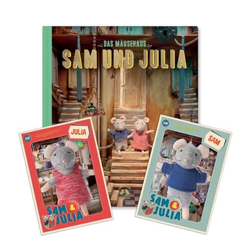 Sam & Julia - Paket: Entdecke das Mäusehaus – enthält: 1 Buch und 2 Kuscheltiere Sam und Julia 12cm – für Kinder jeden Alters