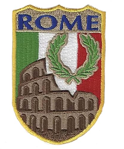 Rome Italy Patch Aufnäher (3 Inch) Iron/Sew-on Badge Rom, Italien Souvenir Emblem