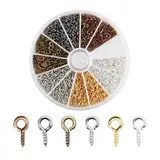 cxxtkcxxlc 600 Stück Kleine Ösenschraube, Schraubhaken Klein in 6 Farben, Schraubösen für Diy-Handwerk Und Schmuckgestaltung, Ideal zum Basteln und Aufhängen(4 x 8 mm)