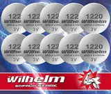 10 x CR1220 CR 1220 WILHELM Lithium Knopfzelle 3V 40mAh ø12x2,0mm Batterie DL1220