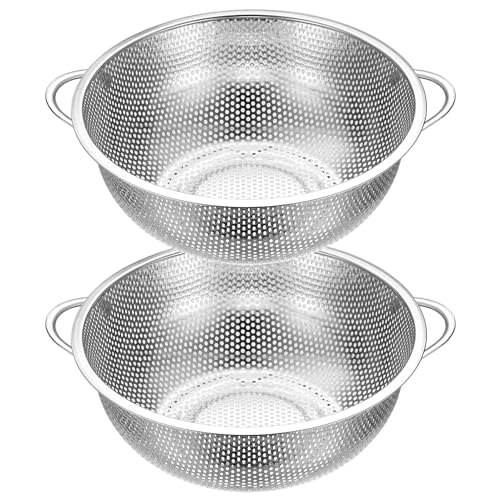 2 Stk Küchensieb Edelstahl, Siebe Ø 22.5 cm, feinmaschiger Seiher mit 2 Griffen, zum Ablaufenr Spülen Nudelgemüse Obst Nude