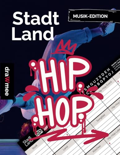 Stadt Land Hip-Hop: Quiz Geschenk für echte Rap-Fans, Rapper, Beatboxer & Co: Spielblock mit 35 Blatt Din-A4 (Seiten zum Ausschneiden)