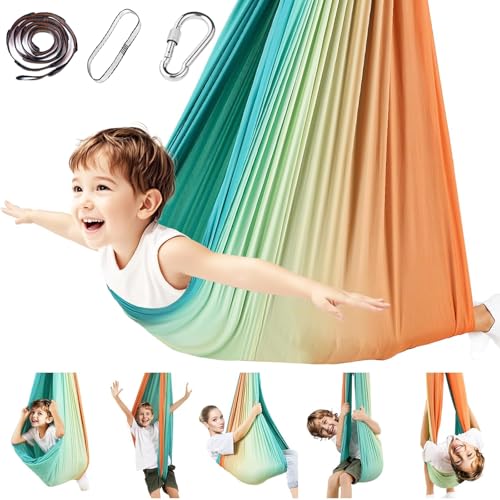 Therapieschaukel Kinder, HäNgematte Kinder Schaukeltuch Schaukel Indoor, HäNgehöHle Kinder Ideal für Sinnesstimulation, Yoga HäNgematte Set Swing 200 KG Max