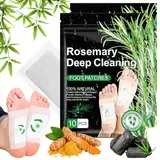 Entgiftungspflaster Füße,2024 Neu Detox Pflaster 100% Natürliche Bambusessig und Ingwerpulver Deep Cleansing Foot Pads für Stressabbau &Tiefschlaf Rosmarin Natürliche Fußpads (20 Pflaster)