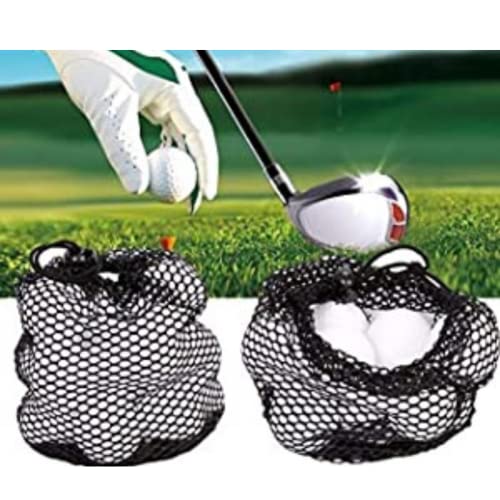 AYNEFY Netztasche Schwarz Mesh Tasche Golfball Tasche Nylon Kordelzug Mesh Tasche Kleine Reise Mesh Speicher Ditty Tasche f¨¹r Ball Tennis Kosmetik Duschgel Outdoor Tools (L)